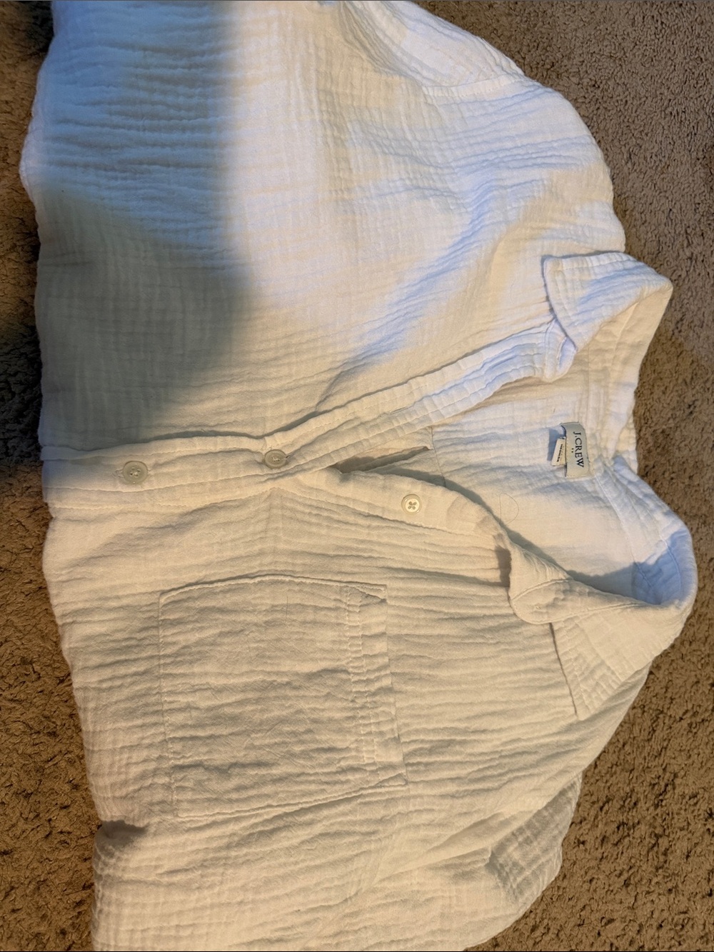 J. Crew Men’s White Cotton Gauze Button-Down Shirt
